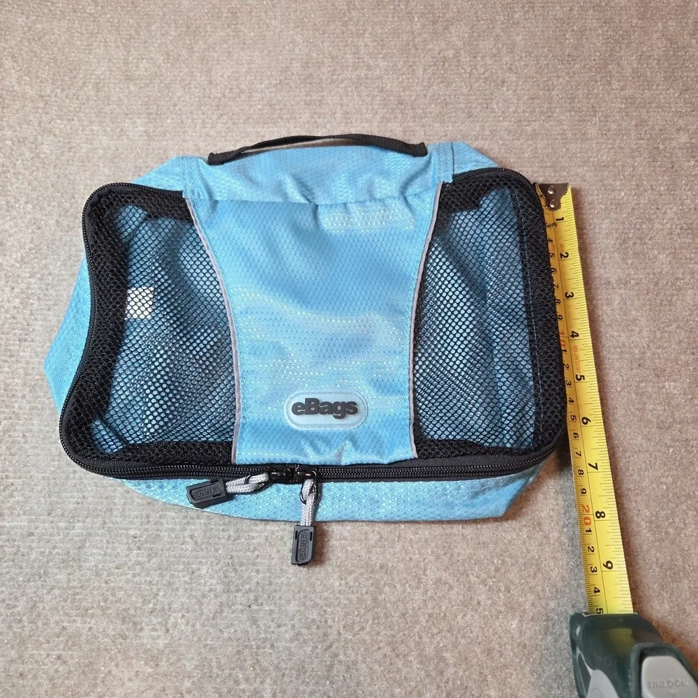 eBags Blue Packing Cube Mesh Top Travel Organizer Zipper Case w/ Handle
